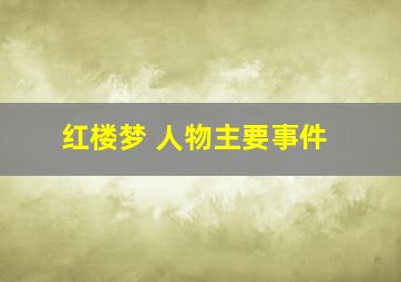 红楼梦 人物主要事件